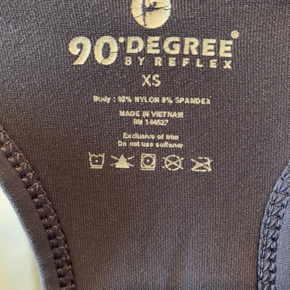 90 Degree By Reflex Athletic Tank Top Dark Gray Racer Back Size XS - Picture 3 of 4